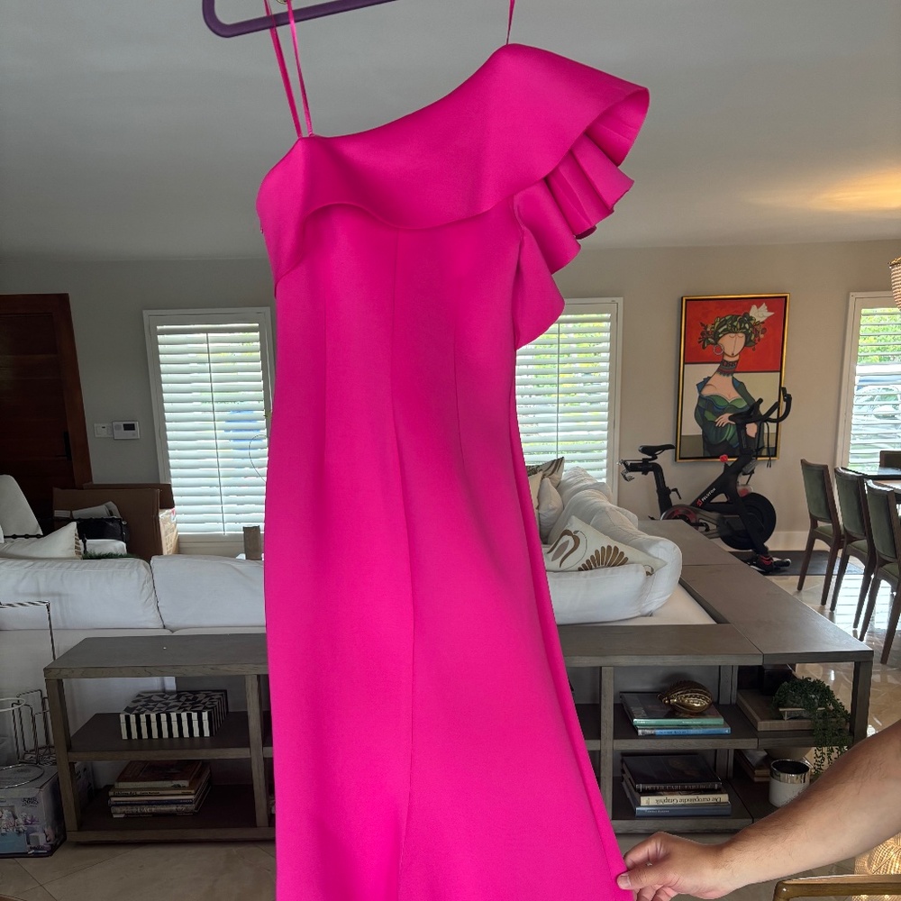 One Shouldered Ruffle Gown